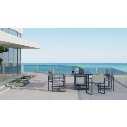 Renava Wake - Modern Dark Charcoal Outdoor Dining Table