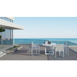 Renava Wake - Modern White Outdoor Dining Table