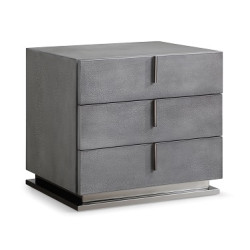Modrest Buckley Modern Cracked Grey 2-Drawer Nightstand