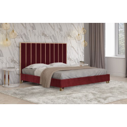 Divani Casa Reyes Modern Red Velvet & Gold Eastern King Bed 