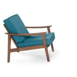 Modrest Ridge Modern Blue & Walnut Chair