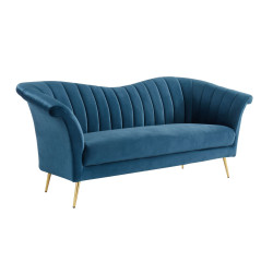 Divani Casa Rilo - Modern Blue Fabric Sofa