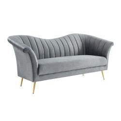 Divani Casa Rilo - Modern Grey Fabric Sofa