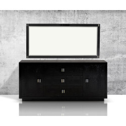 A&X Bellagio - Modern Black Crocodile Lacquer Dresser