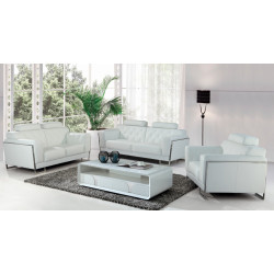 Divani Casa Huron Modern White Leather Sofa Set
