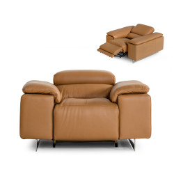 Estro Salotti Blossom Modern Cognac Leather Recliner