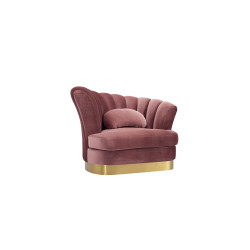 Divani Casa Arvada Modern Pink Velvet Lounge Chair