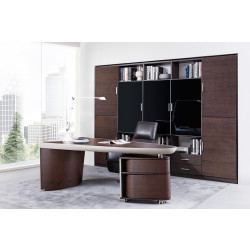 Modrest Nolan Modern Brown Oak & Grey Desk