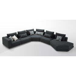  Divani Casa Bergen Modern Charcoal Fabric Sectional Sofa