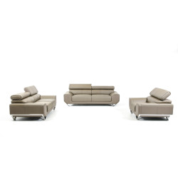 Divani Casa Leandro Modern Grey Leather Sofa Set