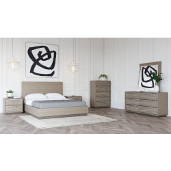 Modrest Samson - Contemporary Grey & Silver Bedroom Set