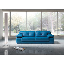 Estro Salotti Santer Modern Blue Leather Sofa Set