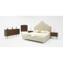 Modrest Sandra Transitional Light Grey Fabric Bed