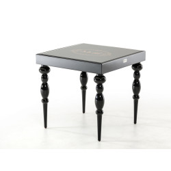 A&X Saure Transitional Black Gloss End Table