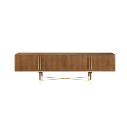 Modrest Bernard Mid-Century Modern Walnut & Gold Buffet