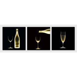 Modrest Wine 3-Panel Acrylic Painting