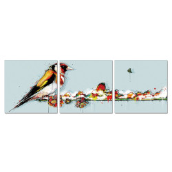 Modrest Bird 3-Panel Acrylic Painting