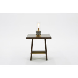 Modrest Selena Modern Acacia & Brass End Table