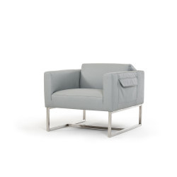 Divani Casa Shasta Modern Grey Eco-Leather Lounge Chair