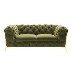 Divani Casa Sheila - Transitional Green Fabric Loveseat