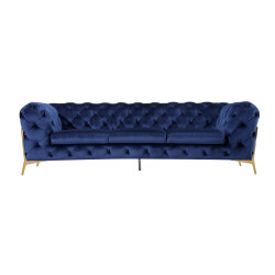 Divani Casa Sheila - Transitional Dark Blue Fabric Sofa