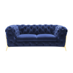 Divani Casa Sheila - Transitional Dark Blue Fabric Loveseat
