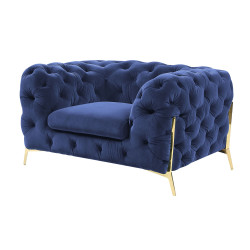 Divani Casa Sheila - Transitional Dark Blue Fabric Chair
