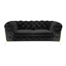 Divani Casa Sheila - Transitional Black Fabric Loveseat