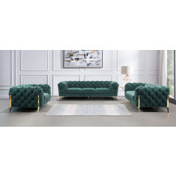 Divani Casa Sheila - Modern Emerald Green Fabric Sofa Set