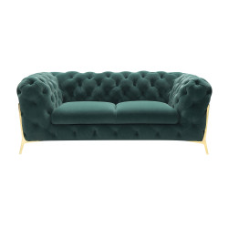 Divani Casa Sheila - Transitional Emerald Green Fabric Loveseat