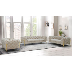 Divani Casa Sheila - Transitional Beige Fabric Sofa Set