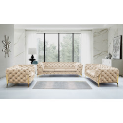 Divani Casa Sheila - Transitional Light Beige Fabric Sofa Set