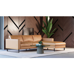Accenti Italia Shine - Italian Modern Cognac Right Facing Sectional Sofa