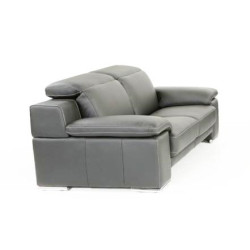 Estro Salotti Evergreen Modern Stone Grey Italian Leather Sofa 