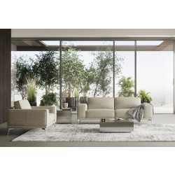 Coronelli Collezioni Soho - Italian Grey Maya Cloud Leather Sofa