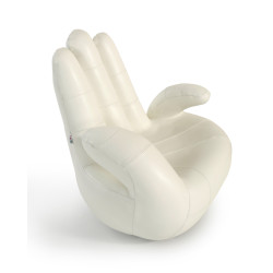 Estro Salotti Sosia Modern White Leather Hand Accent Chair