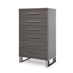 Modrest Splendor - Grey High Gloss Slatted Chest