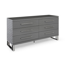 Modrest Splendor - Grey High Gloss Slatted Dresser