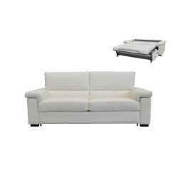 Estro Salotti Spock Italian Modern White Leather Large Sofa bed