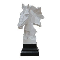 Modrest Stallion - Geometric White Sculpture