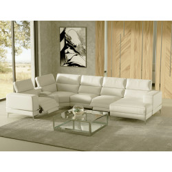 Divani Casa Stanton - Modern Off White Sectional Sofa + Recliners