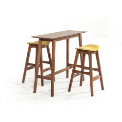 Modrest Steed Modern Walnut Bar Table Set