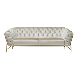 Divani Casa Stella - Transitional Beige Velvet Sofa