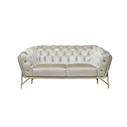 Divani Casa Stella - Transitional Beige Velvet Loveseat