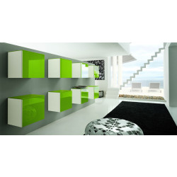 SMA lacquer shelves green and contemporary