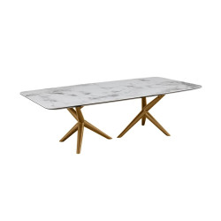 Modrest Stetson - Mid Century Walnut + Ceramic Coffee Table