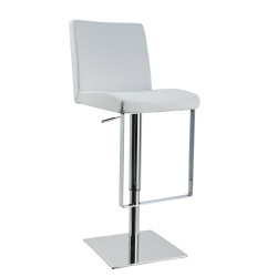 Modrest Teagan - Contemporary White Leatherette Bar Stool