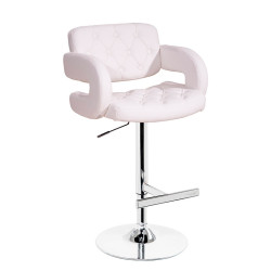 Modrest Elvas - White Eco-Leather Contemporary Barstool