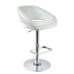 Modrest Joel - Contemporary White Eco-Leather Bar Stool