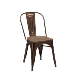 Jethro - Modern Copper & Wood Dining Chair (Set of 2)